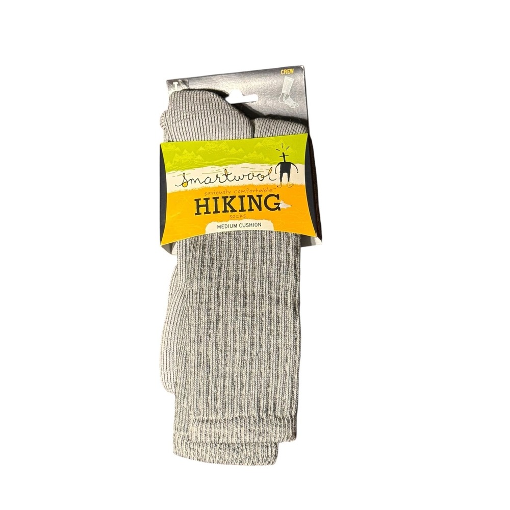 SmartWool Socks Mens Size L Gray Hiking Medium Cushion Crew Merino Wool